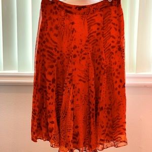 🌹 Stunning Red Silk Blend Skirt 🥀